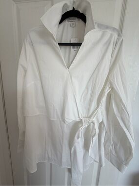 Coldwater Creek White Button-Front Shirt